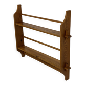 Vintage wooden wall shelve rack bookshelf in pinewood minimalist design