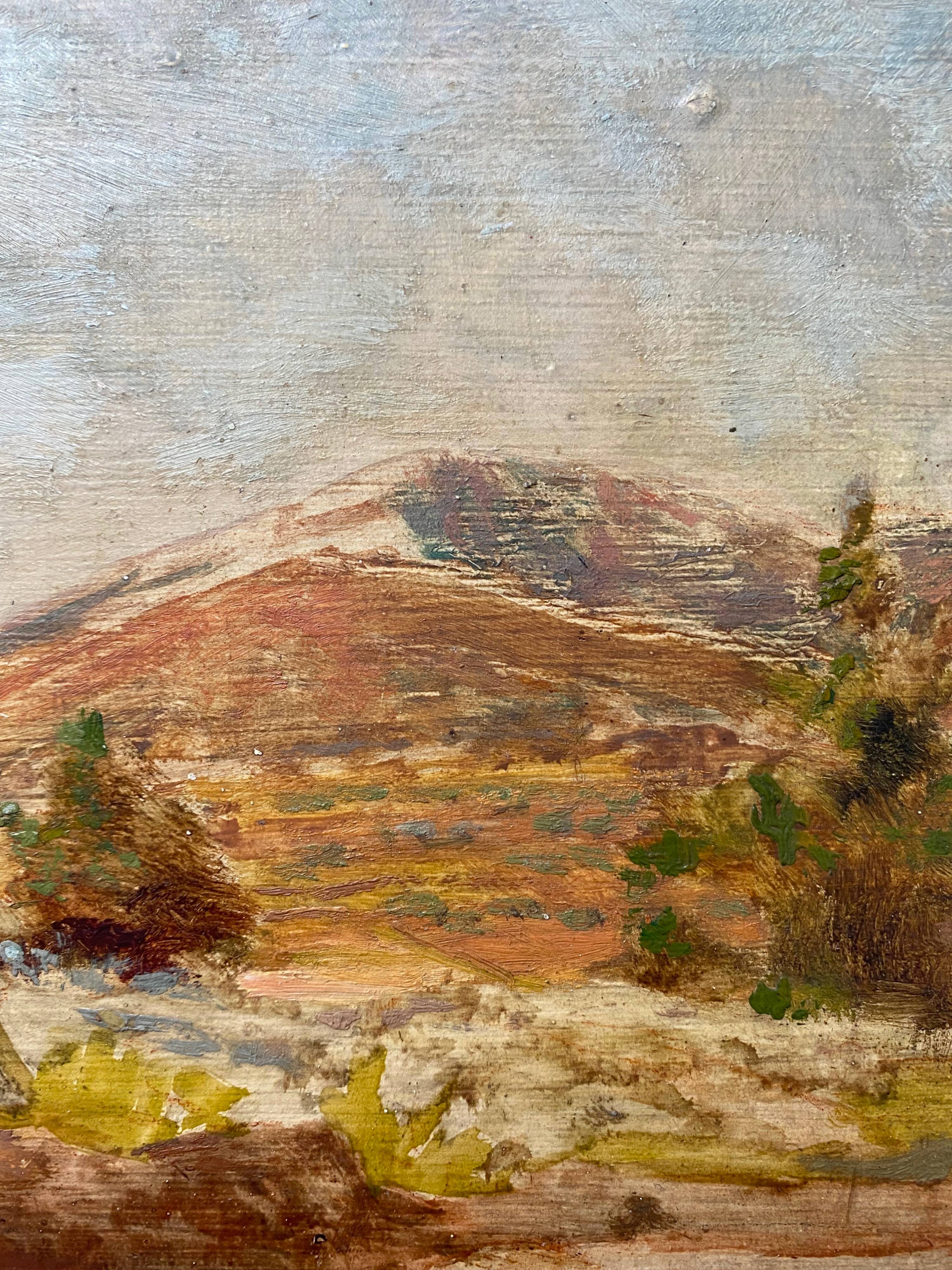 Tableau HSP (1925) Paysage de Provence belle Pochade post impressionniste