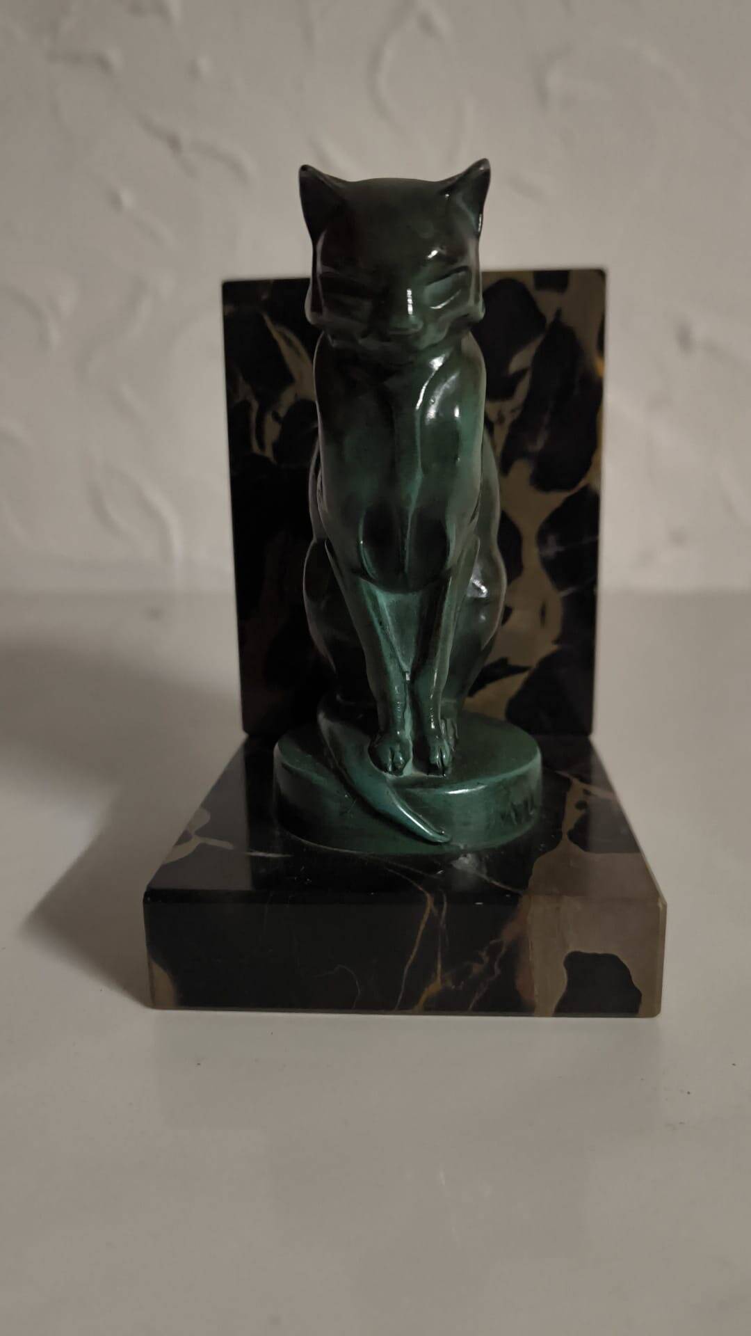 Art Deco Bookends Cat and Dog by Max Le Verrier