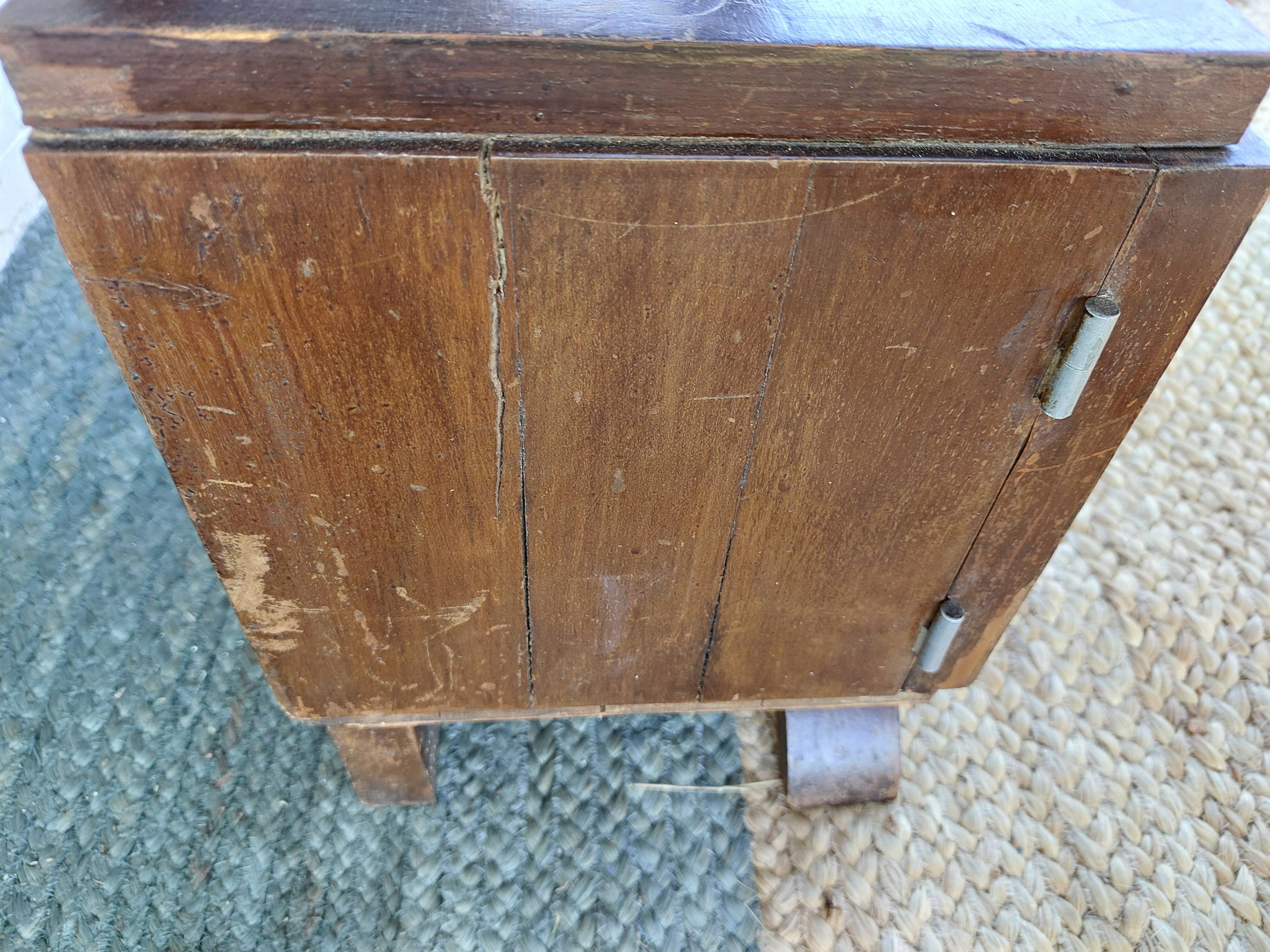 Art deco bedside table, black marble