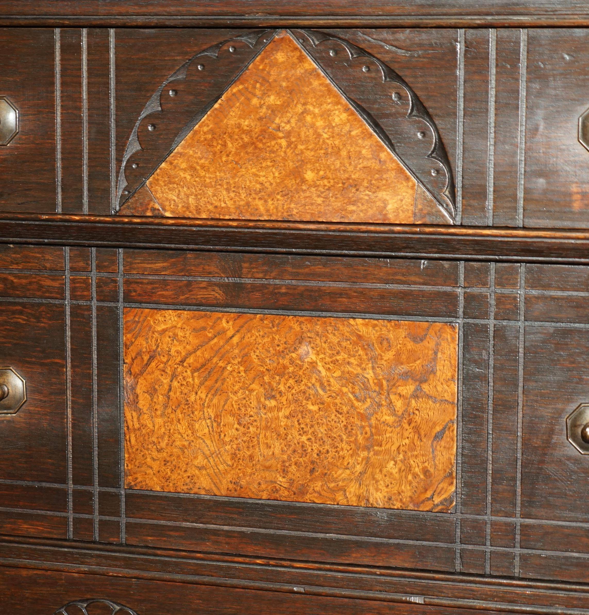 Victorian Wellington chest in figured elm by R Crosby & Son with 160 seal impressions.