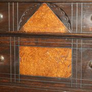 Victorian Wellington chest in figured elm by R Crosby & Son with 160 seal impressions.