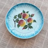 Two slip plates with fruit decoration