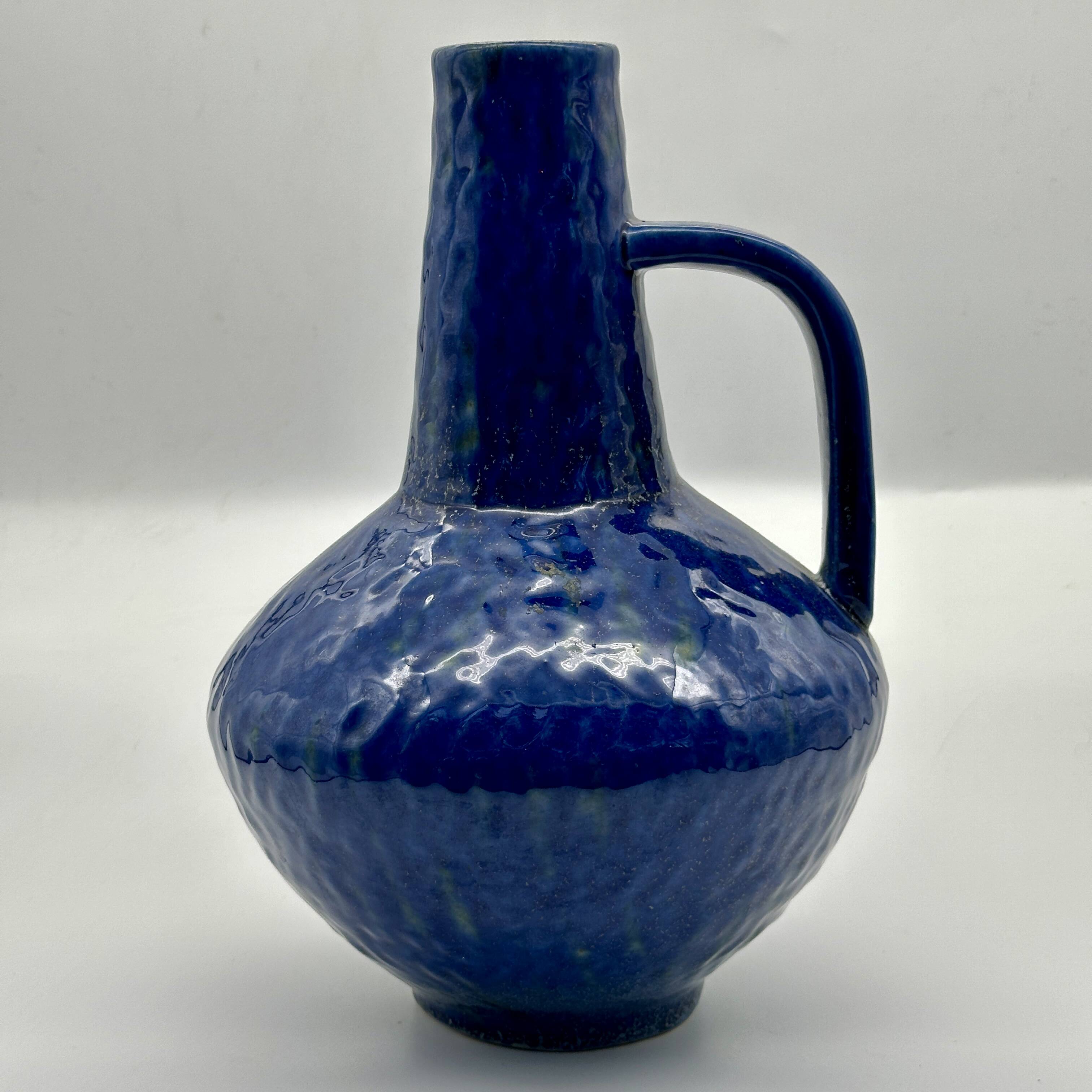 Blue ceramic vase by Carstens Tönnieshof, West German ceramics, mid 1970s