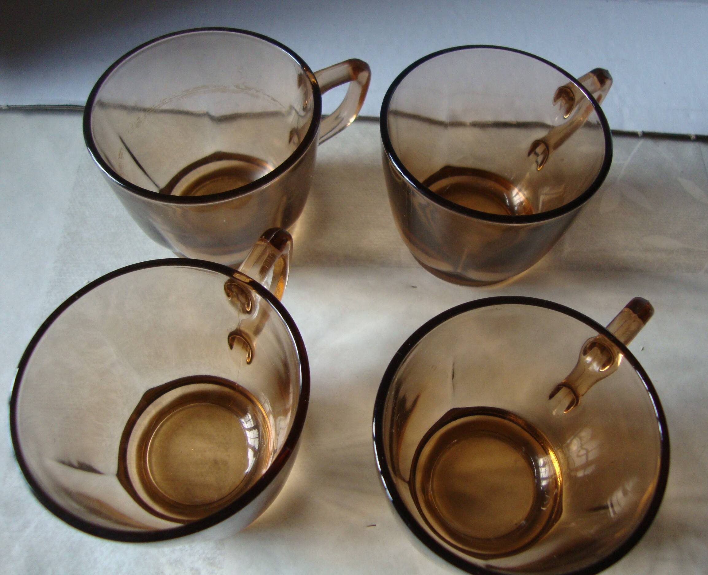 4 Vintage faceted coffee cups Duralex France