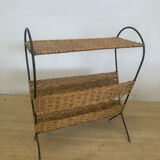 Rattan magazine rack