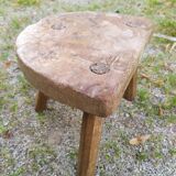 Tripod stool in raw wood