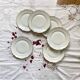 Set of 6 antique dessert plates with gilding, Sologne porcelain
