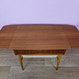 Danish Modern Teak Foldable Sewing Table, 1960s