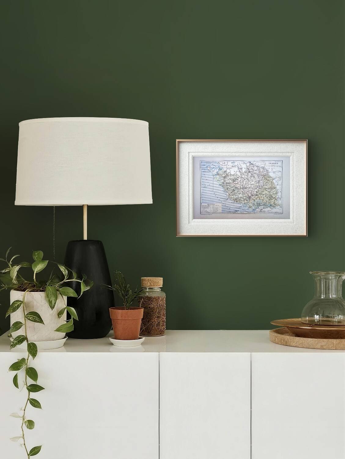 The Vendée, old map printed in 1889.