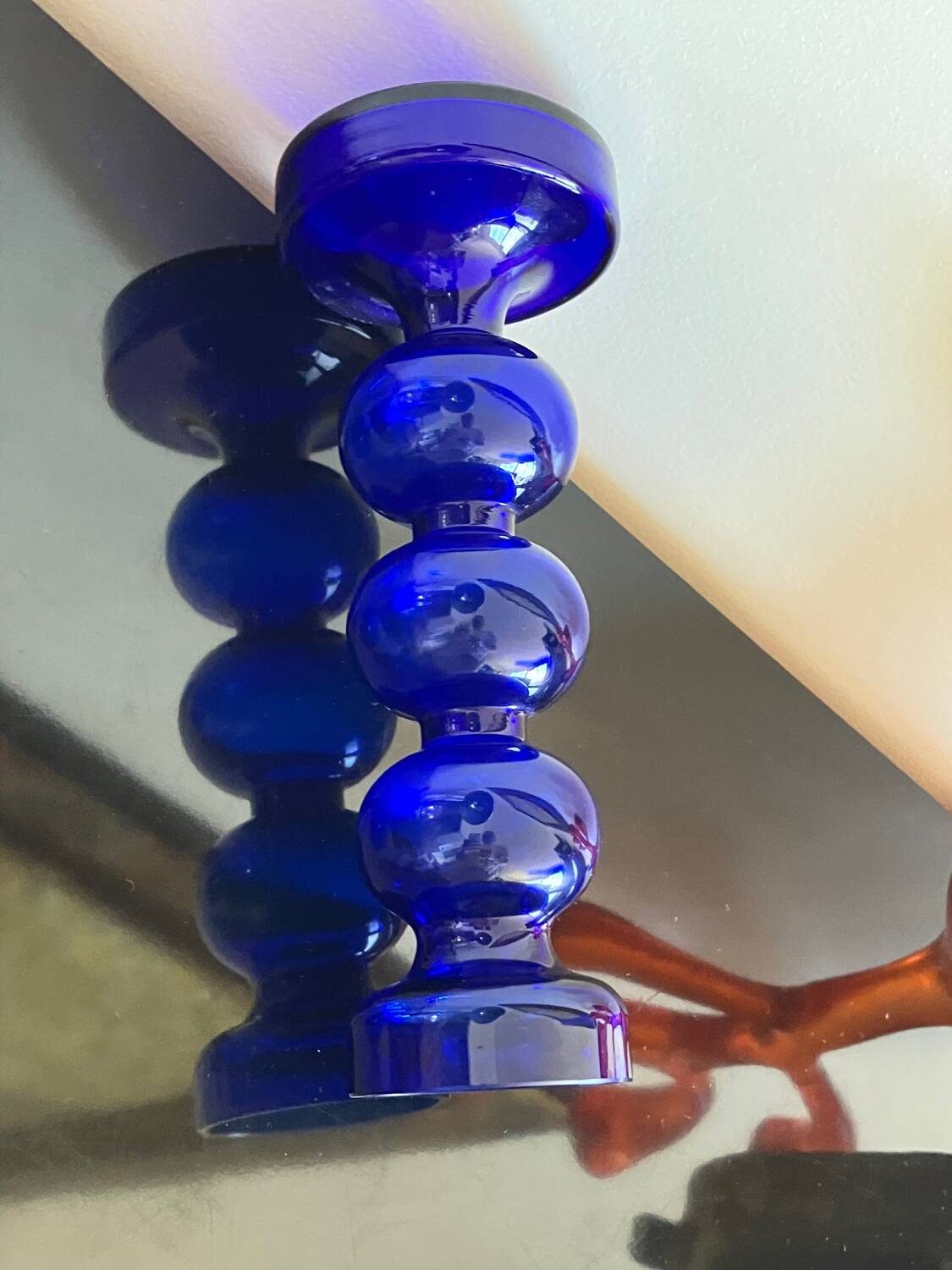 Vintage cobalt blue glass vase