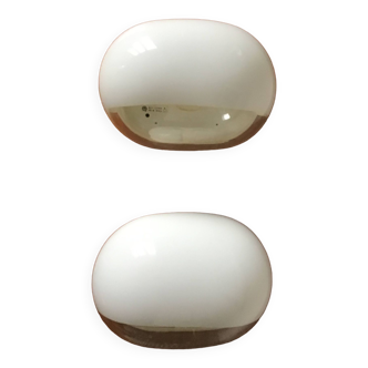 Pair of white Guzzini wall lights