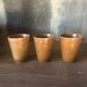 3 tasses en grès brun