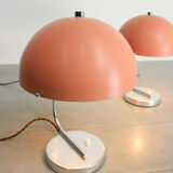 Mid-century pink sphere table lamp