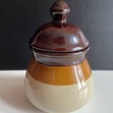 Milk jug + sugar bowl set in enamelled stoneware