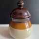 Milk jug + sugar bowl set in enamelled stoneware