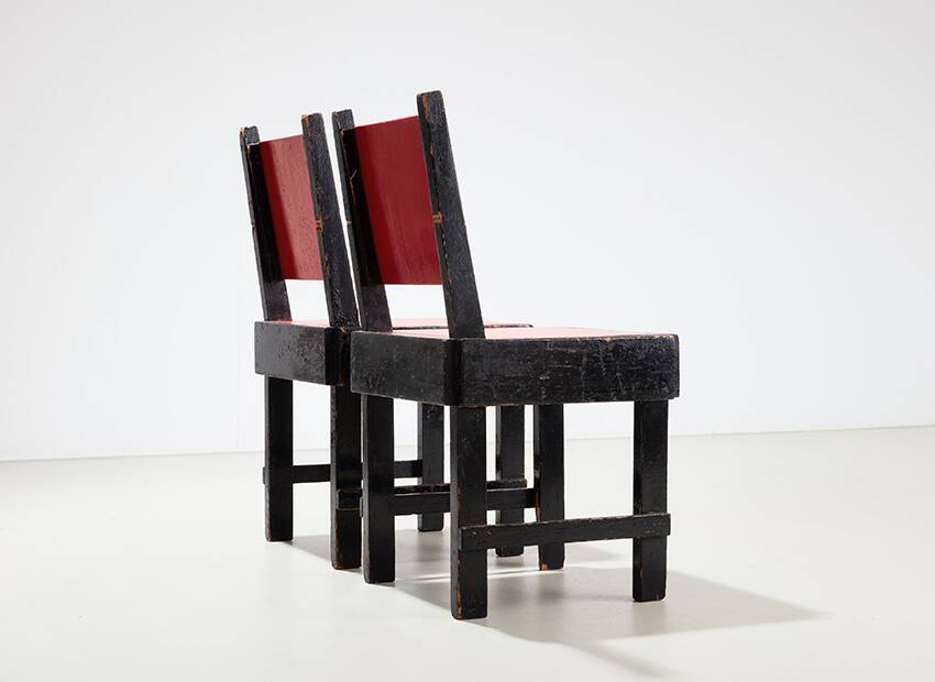Rare paire de chaises de salle à manger modernistes des années 1930