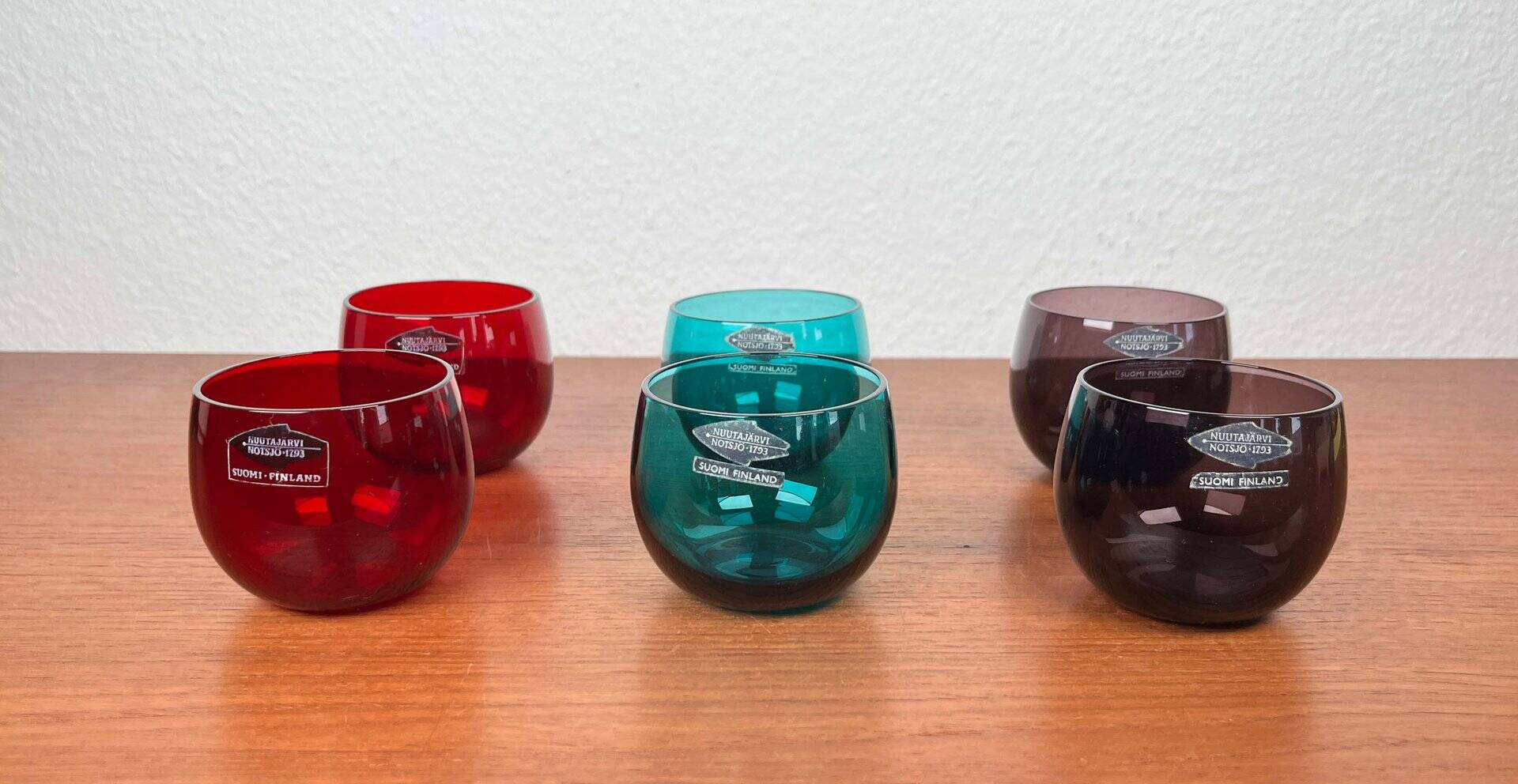Mid-Century Modern Drinking Glasses from Nuutajärvi Notsjö, Finland, 1960s, Set of 6