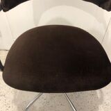 Fauteuil velours année 70 pivotant