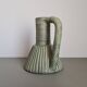 Vintage green ceramic pitcher, decorative jug from the 1960s
