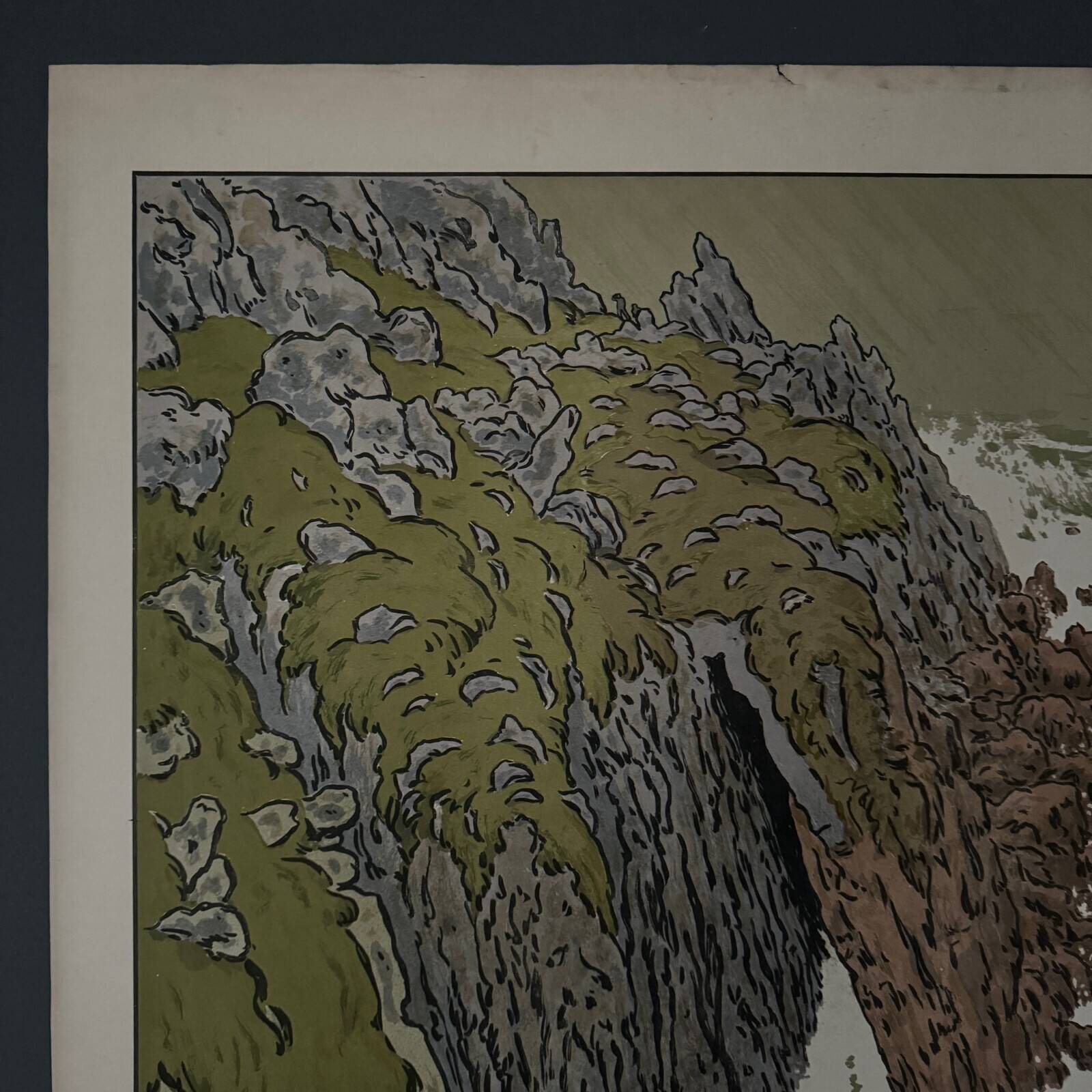 Lithograph by Henri Rivière Aspects of Nature - The Cliff