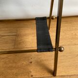 Leather and gilded brass magazine holder