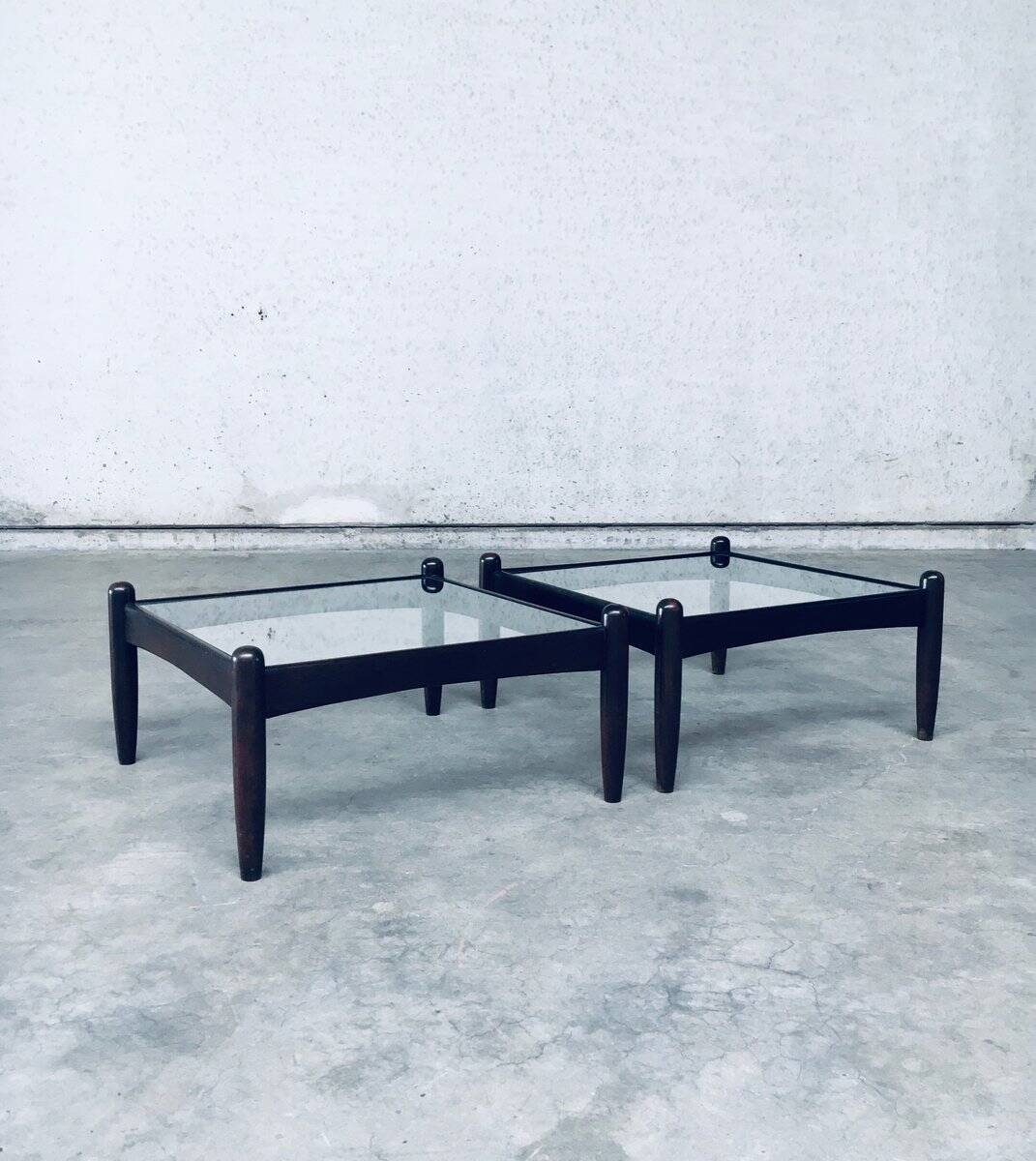 Mid-Century Modern Design Low Side Table Set, Sweden, 1960s, Set of 2