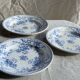 Set of 3 blue plates from Gien pottery, Fleurette model, D22.5.
