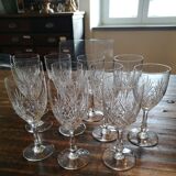 Set of 11 Saint Louis crystal wine glasses