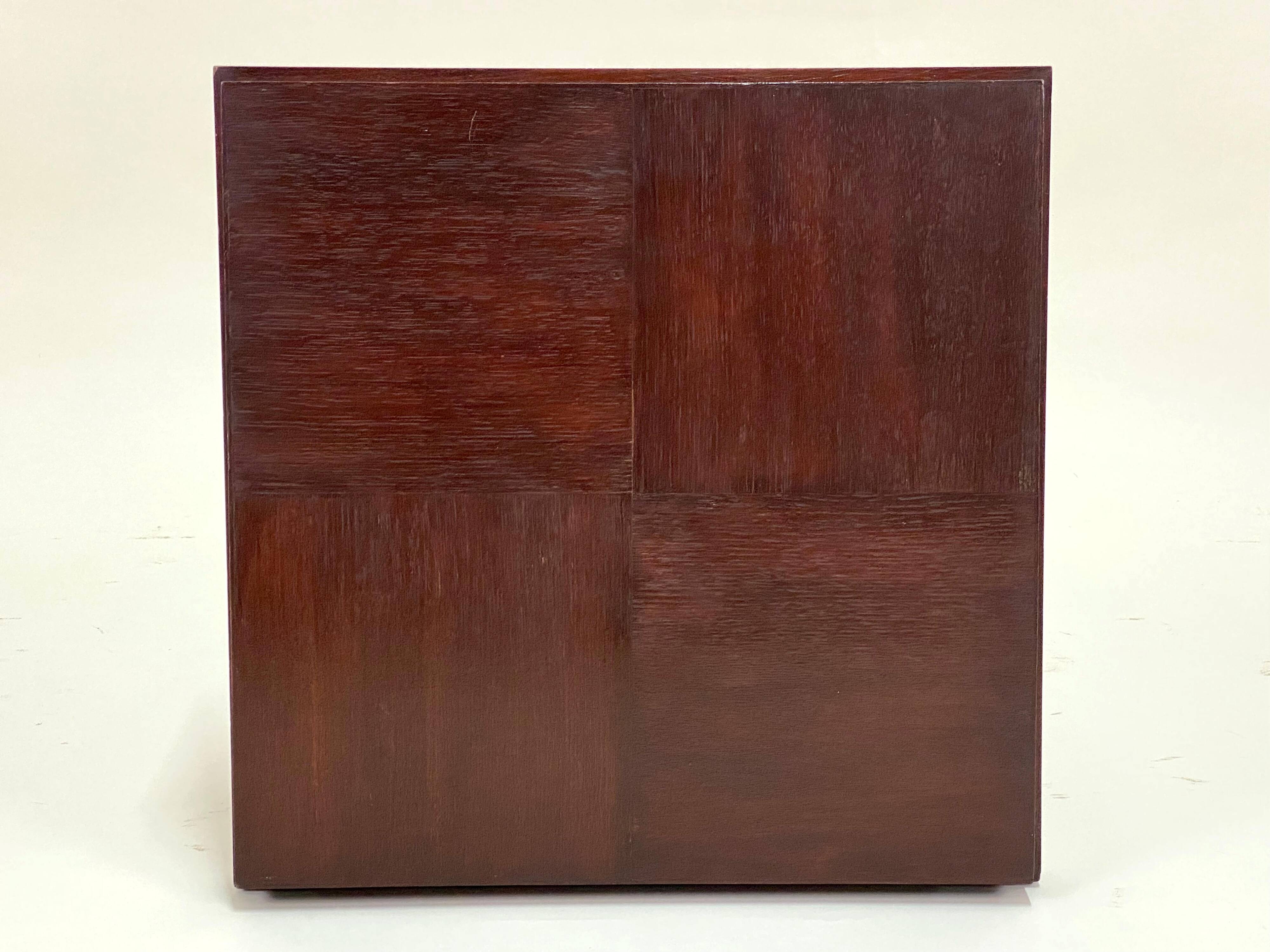 Antique - Square Guéridon Table - Art Deco Style - Oak