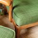 Pair of vintage armchair green fabrics