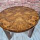 Restored Art Deco Walnut Burl Sunburst Extending Dining Table 1930s