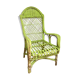 Children's chair in green rattan