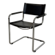 Bauhaus cantilever chair – black leather & chrome (unsigned)