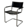 Bauhaus cantilever chair – black leather & chrome (unsigned)