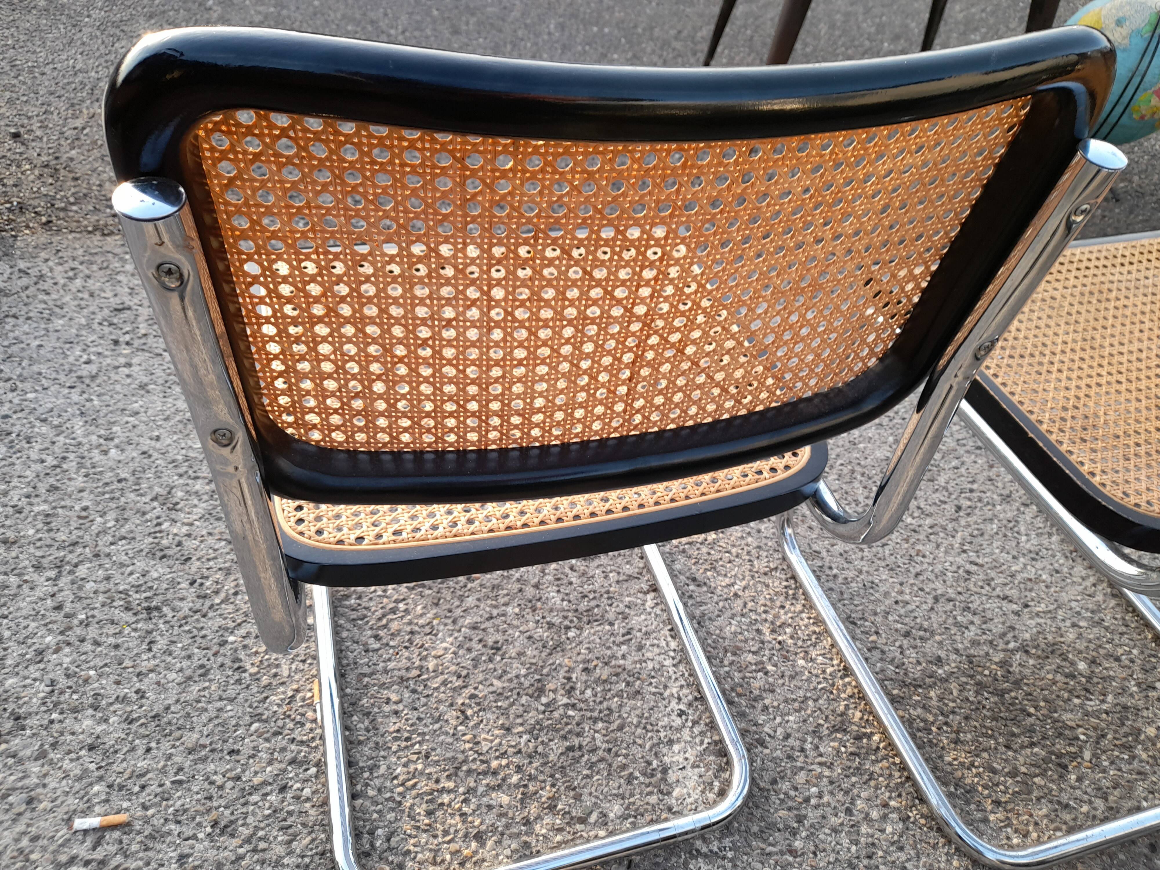 Pair of Chairs Marcel Breuer Cesca B32 italy