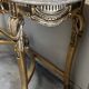 Console Hollywood Regency - Bois doré et Marbre