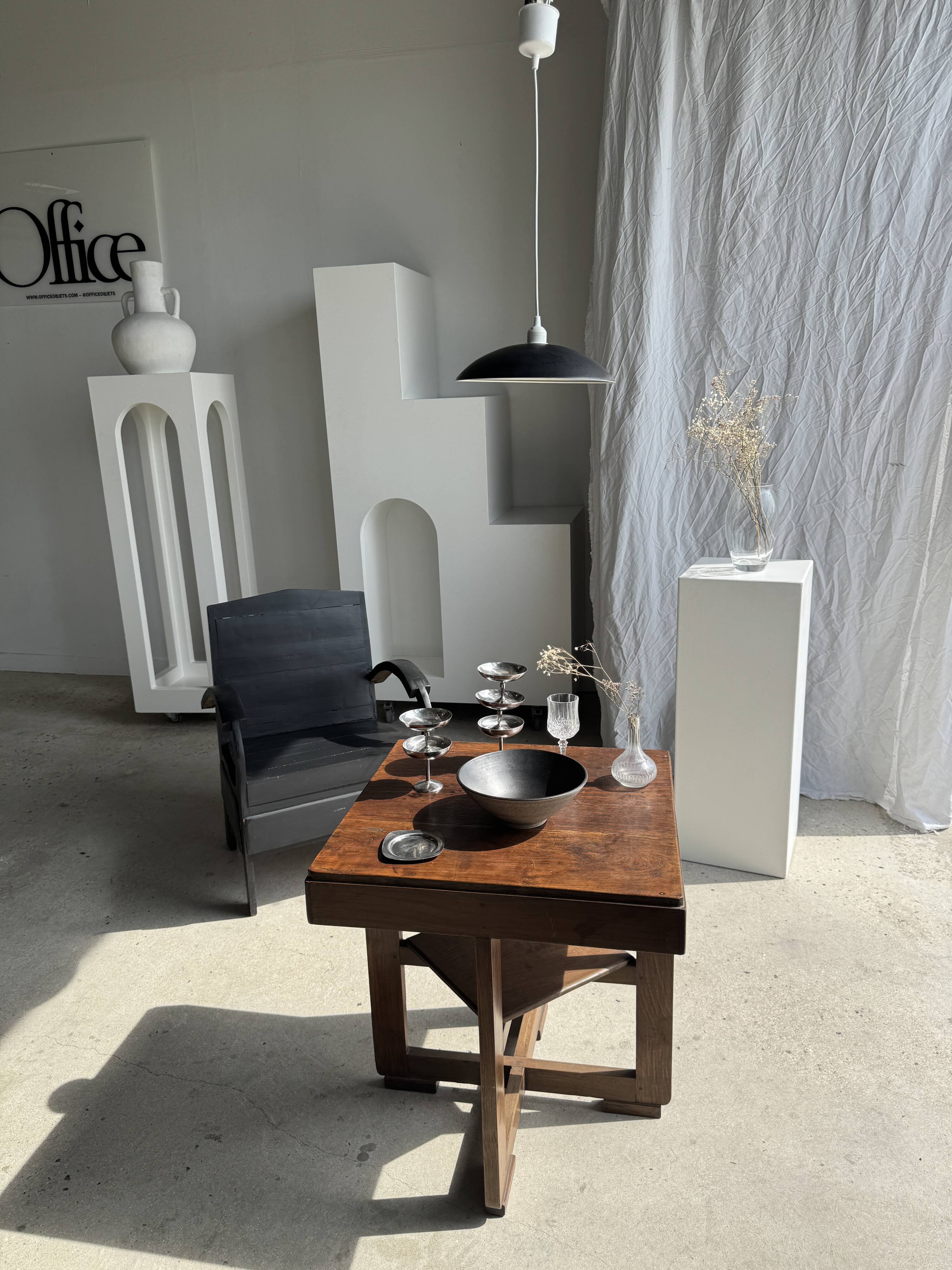 Vintage black pendant light D32