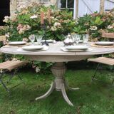 Old round table with extension