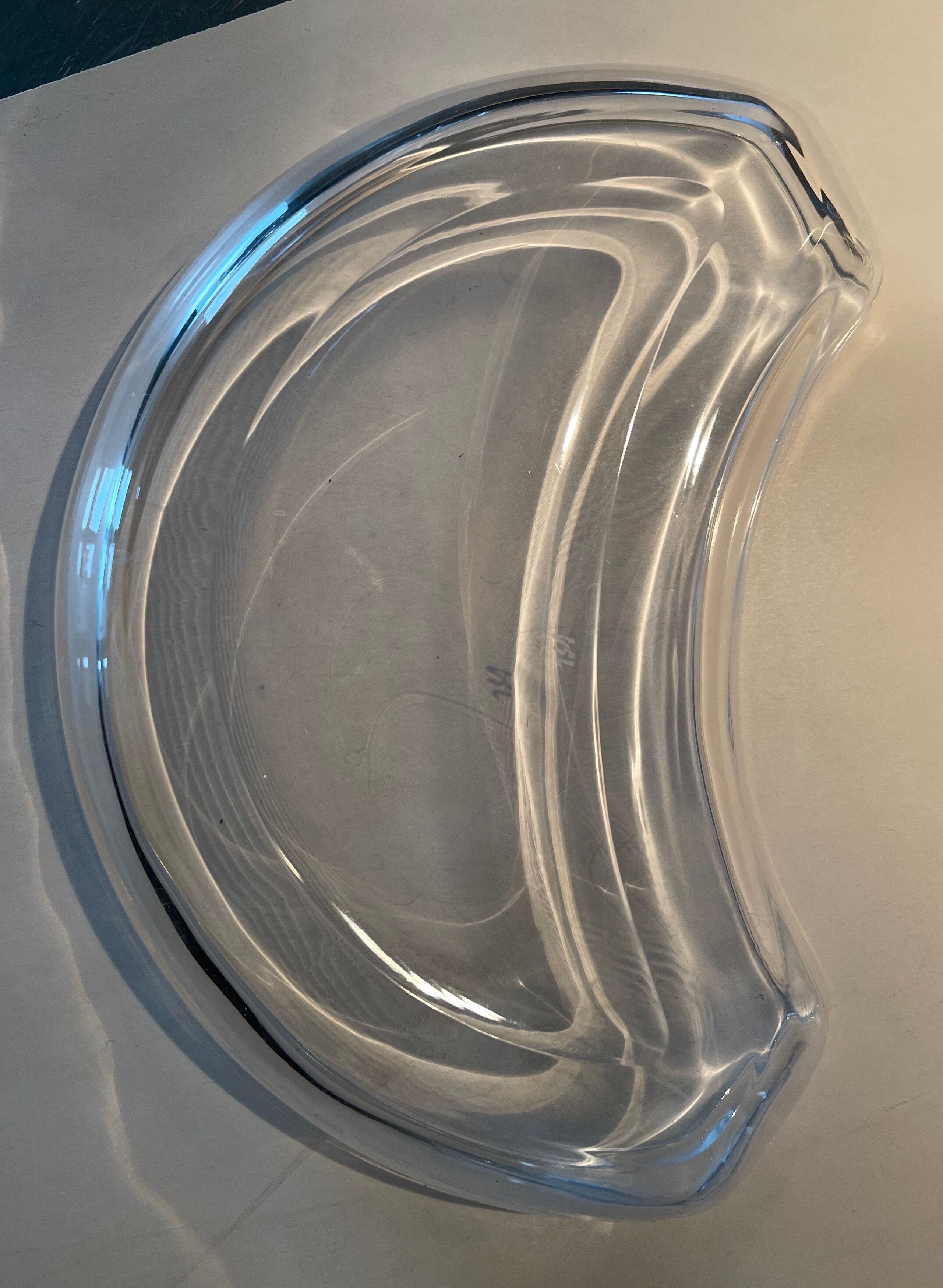 6 crystal half-moon salad plates