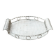 Plateau oval en métal perforé