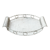 Plateau oval en métal perforé