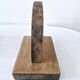 Old wooden bookends with pyrography flower decoration signed 1940s Art Deco