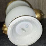 Cache-pot or decorative vase in white porcelain, Empire style.