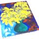 Oil painting on canvas "Bouquet of mimosa" Signed TAF (Gustave Wallet)