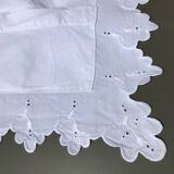 Pillowcase AB scalloped edge English embroidery tulips