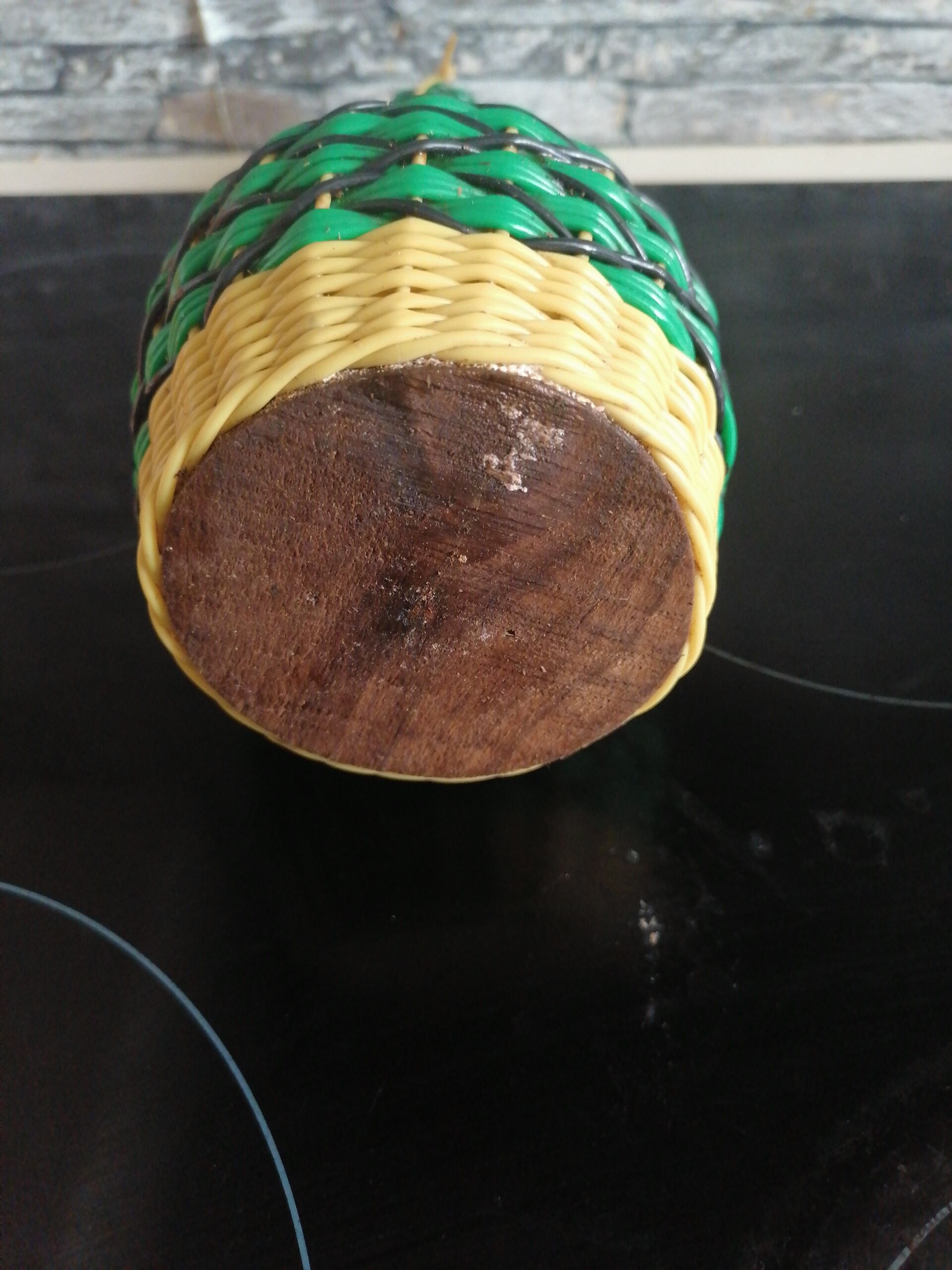 Bottle carafe scoubidou 1950 60