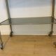 70s Furniture Glass and Brass Trolley on Wheels