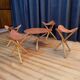 Safari stools & table set, 1970s, set of 5