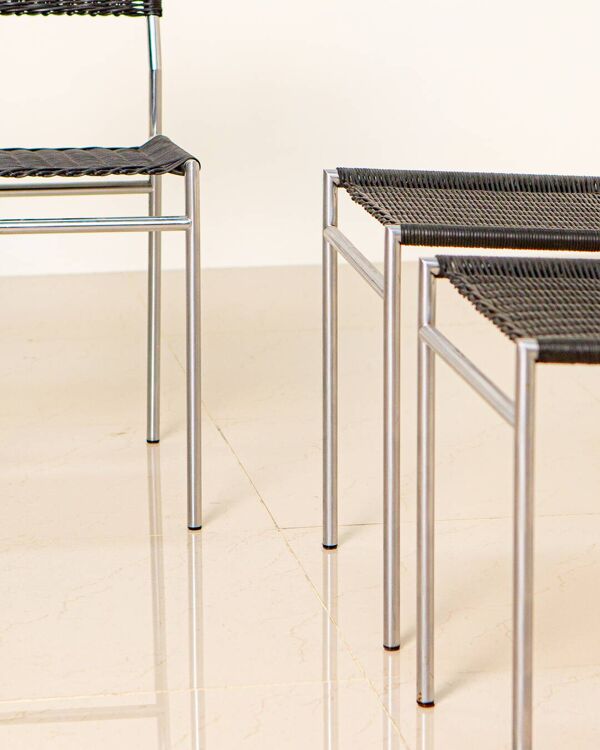 4 chaises ''SE06'' osier noir par Martin Visser pour Spectrum 80's